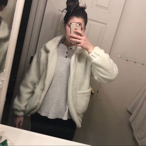 Brand new with tags Zaful white fuzzy coat!